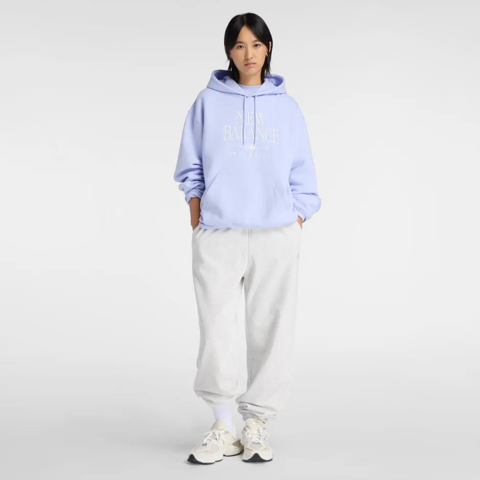 naisten huppari Linear Heritage Fleece Hoodie, lila>New Balance New
