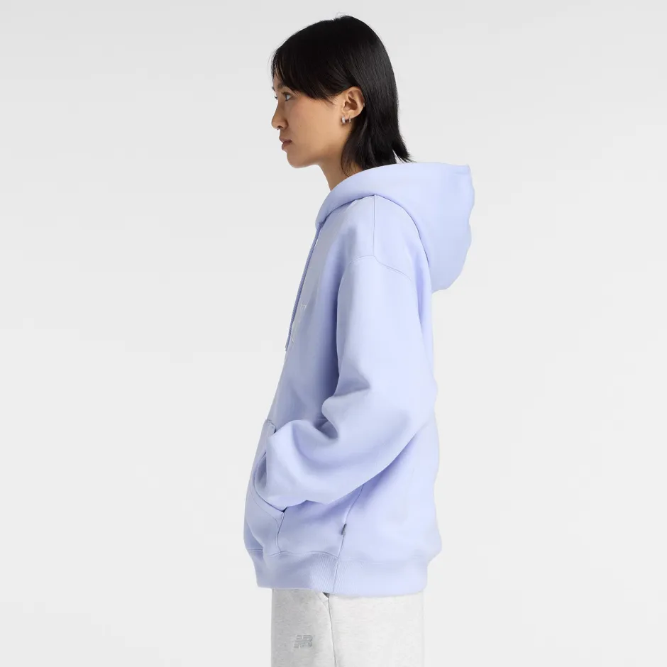 naisten huppari Linear Heritage Fleece Hoodie, lila>New Balance New