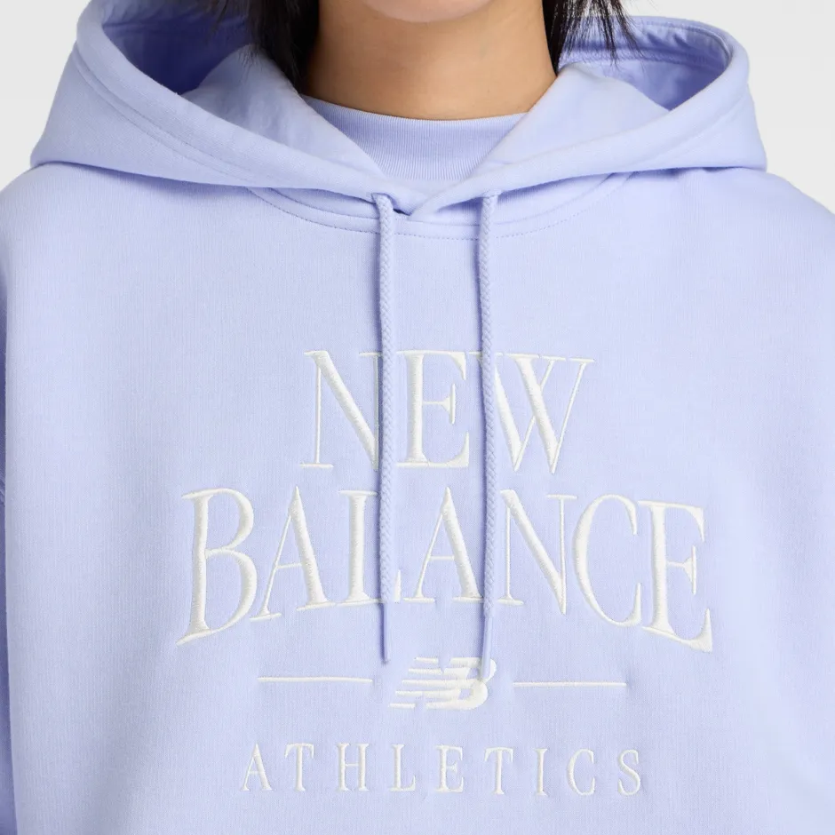 naisten huppari Linear Heritage Fleece Hoodie, lila>New Balance New