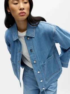 naisten farkkutakki OBJROSIE RE L/S Overshirt,><noscript><img width=