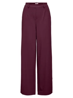Naisten Housut, OBJLISA WIDE PANT NOOS H Windsor Wine>Object Outlet