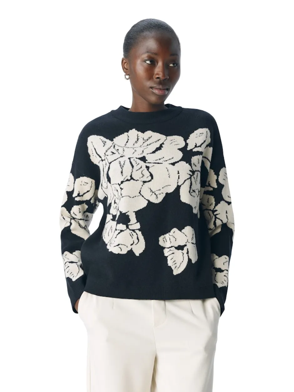 Naisten Neulepaita, OBJray LO L/S Knit Pullover>Object