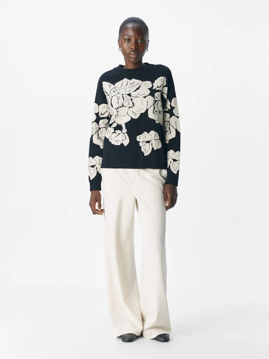 Naisten Neulepaita, OBJray LO L/S Knit Pullover>Object