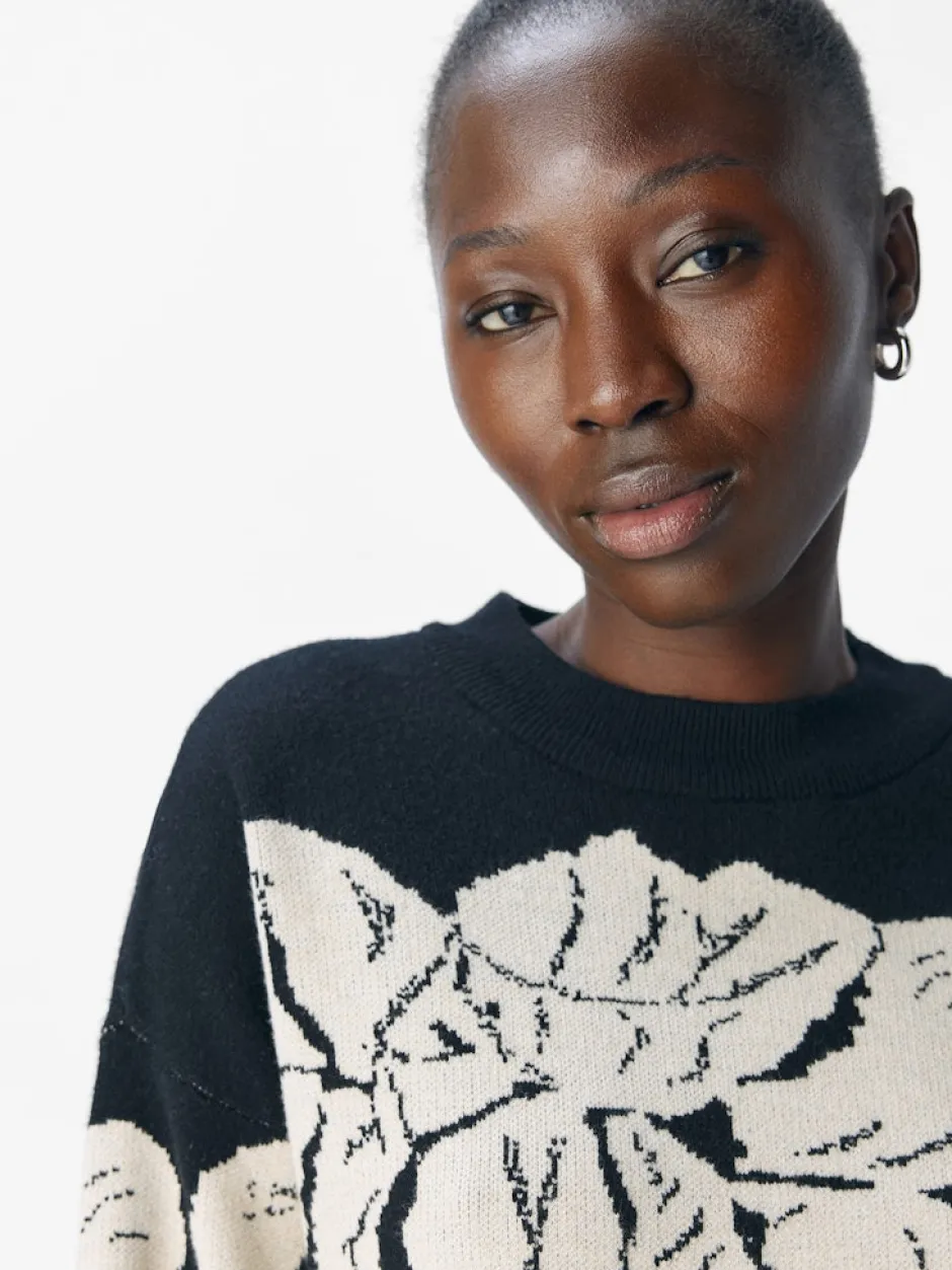 Naisten Neulepaita, OBJray LO L/S Knit Pullover>Object