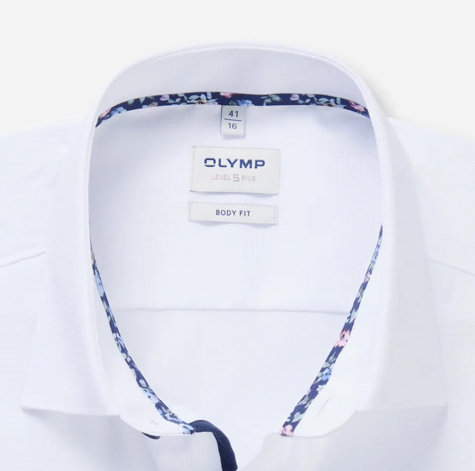 kauluspaita Level 5 Body Fit Contrast Trim Floral,>Olymp