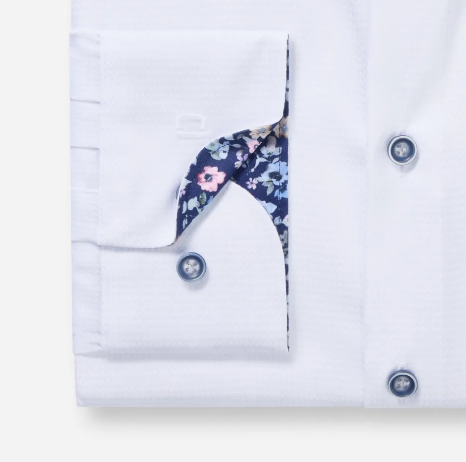 kauluspaita Level 5 Body Fit Contrast Trim Floral,>Olymp