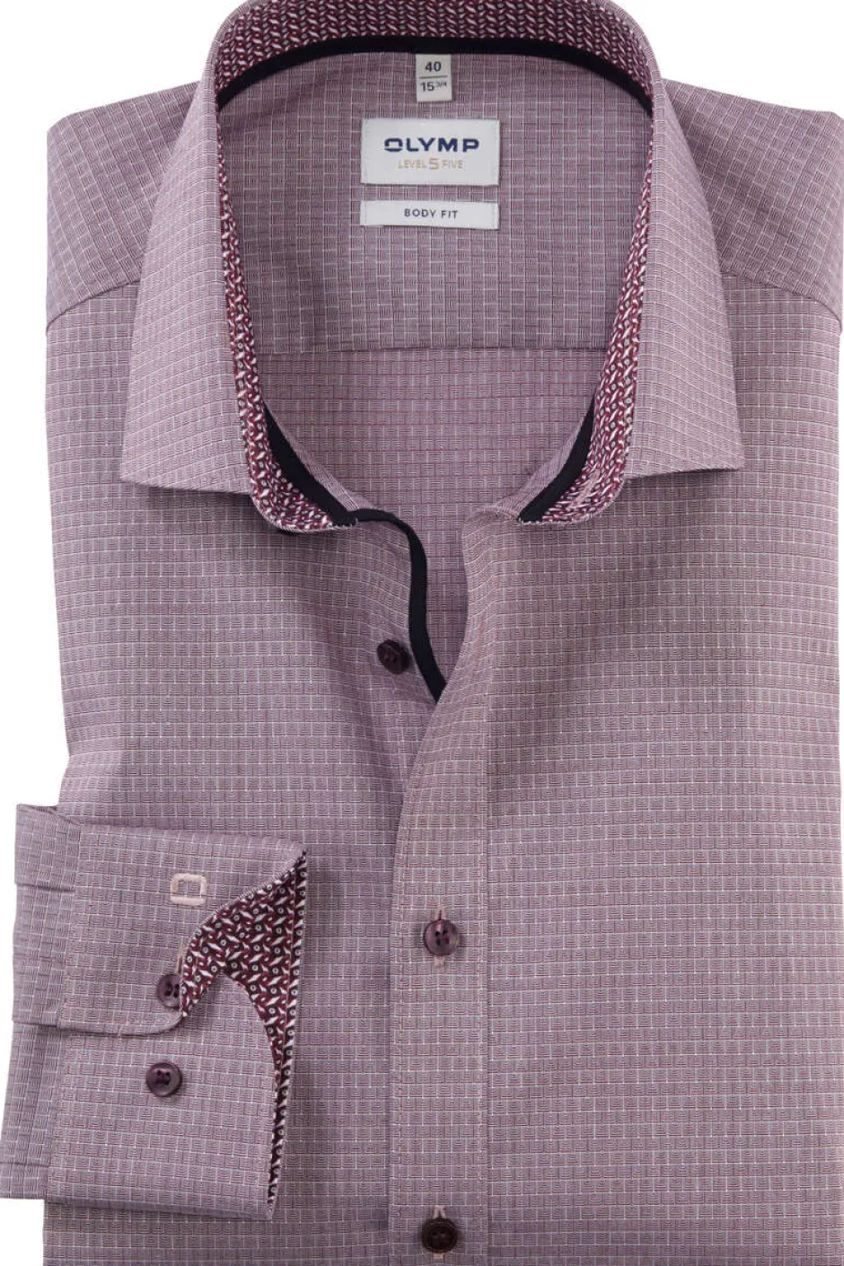 Level Five Kauluspaita, Body fit +hiha Punainen Kuosi>Olymp Clearance