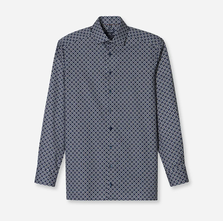 miesten kauluspaita, 042 LUXOR MODERN FIT MICRO PRINT>Olymp Online