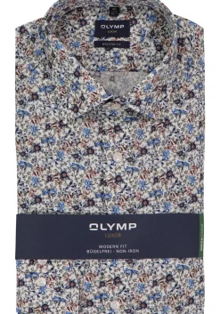 miesten kauluspaita, 042 LUXOR MODERN FIT FLORAL PRINT>Olymp Clearance