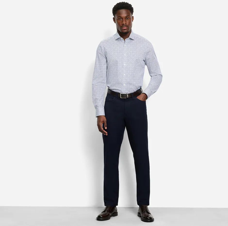 miesten kauluspaita, 051 LEVEL 5 BODY FIT STRETCH MICROPRINT>Olymp Hot