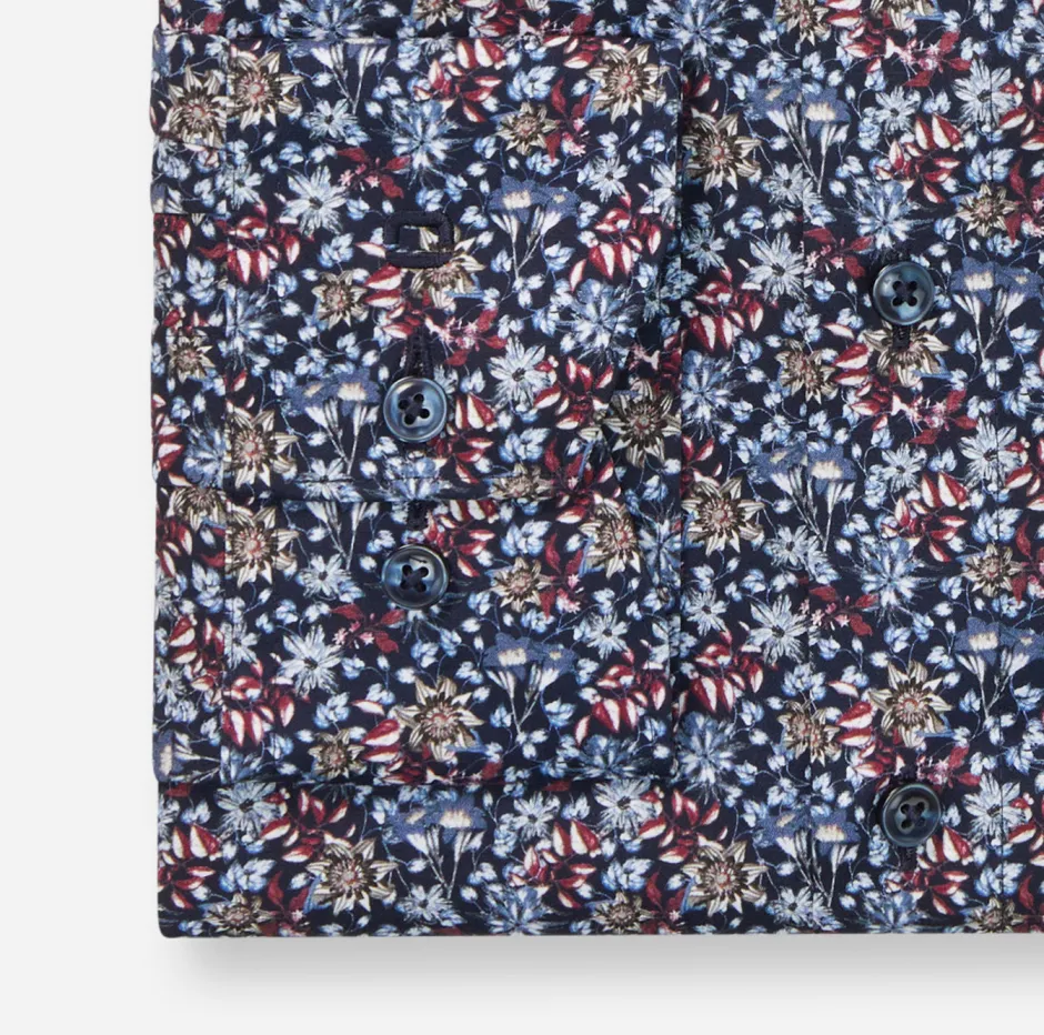 miesten kauluspaita, 042 LUXOR MODERN FIT FLORAL PRINT>Olymp Hot