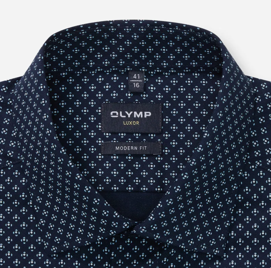 miesten kauluspaita, 042 LUXOR MODERN FIT MICROPRINT>Olymp Discount