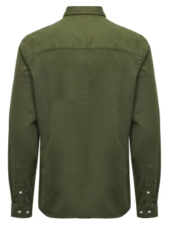 kauluspaita, GUDMUND SLIM SOLID Armeijanvihreä>Only and Sons Sale