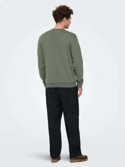 miesten collegepaita ONSCERES Crew Neck, vihreä>Only and Sons Hot