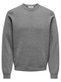Miesten Collegepaita, Pin Reg Crew Neck Knit Nos>Only and Sons Best