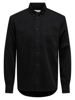 miesten farkkupaita ONSOrson Regular YFM DNM Shirt, musta>Only and Sons Best