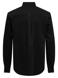 miesten farkkupaita ONSOrson Regular YFM DNM Shirt, musta>Only and Sons Best