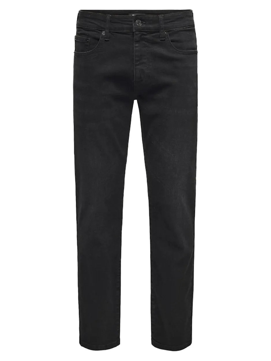 miesten farkut ONSWEFT REGULAR BLACK 8638 MAT DNM NOOS,>Only and Sons New