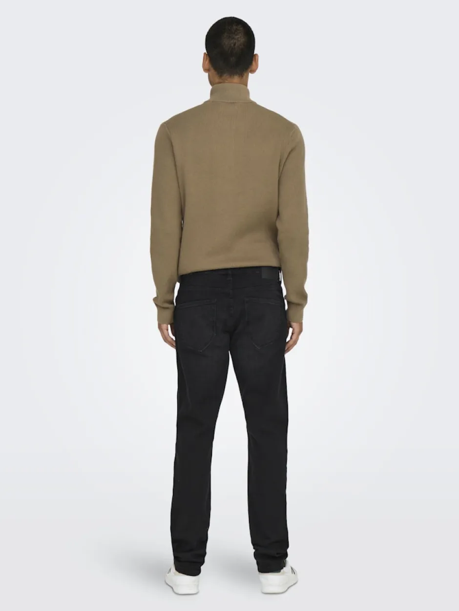 miesten farkut ONSWEFT REGULAR BLACK 8638 MAT DNM NOOS,>Only and Sons New