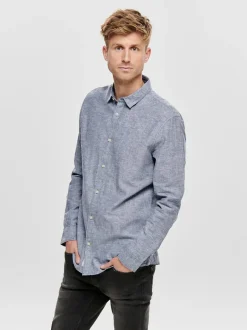 Miesten Kauluspaita CAIDEN PELLAVA>Only and Sons Hot