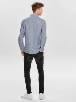 Miesten Kauluspaita CAIDEN PELLAVA>Only and Sons Hot