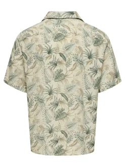 miesten kauluspaita, WAYNE LIFE VISCOSE SHIRT Vihreä Kuosi>Only and Sons