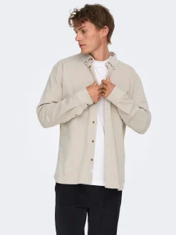 miesten kauluspaita, MICHAEL REG CORD SHIRT>Only and Sons Online