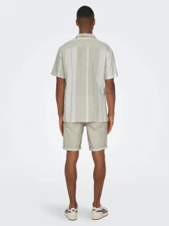 Miesten Kauluspaita, CAIDE STRIPE LINEN SHIRT NOS>Only and Sons Online
