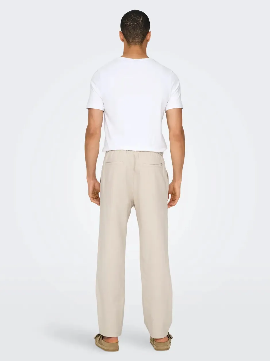 miesten kesähousut, SINUS LOOSE LIN PANT>Only and Sons Online