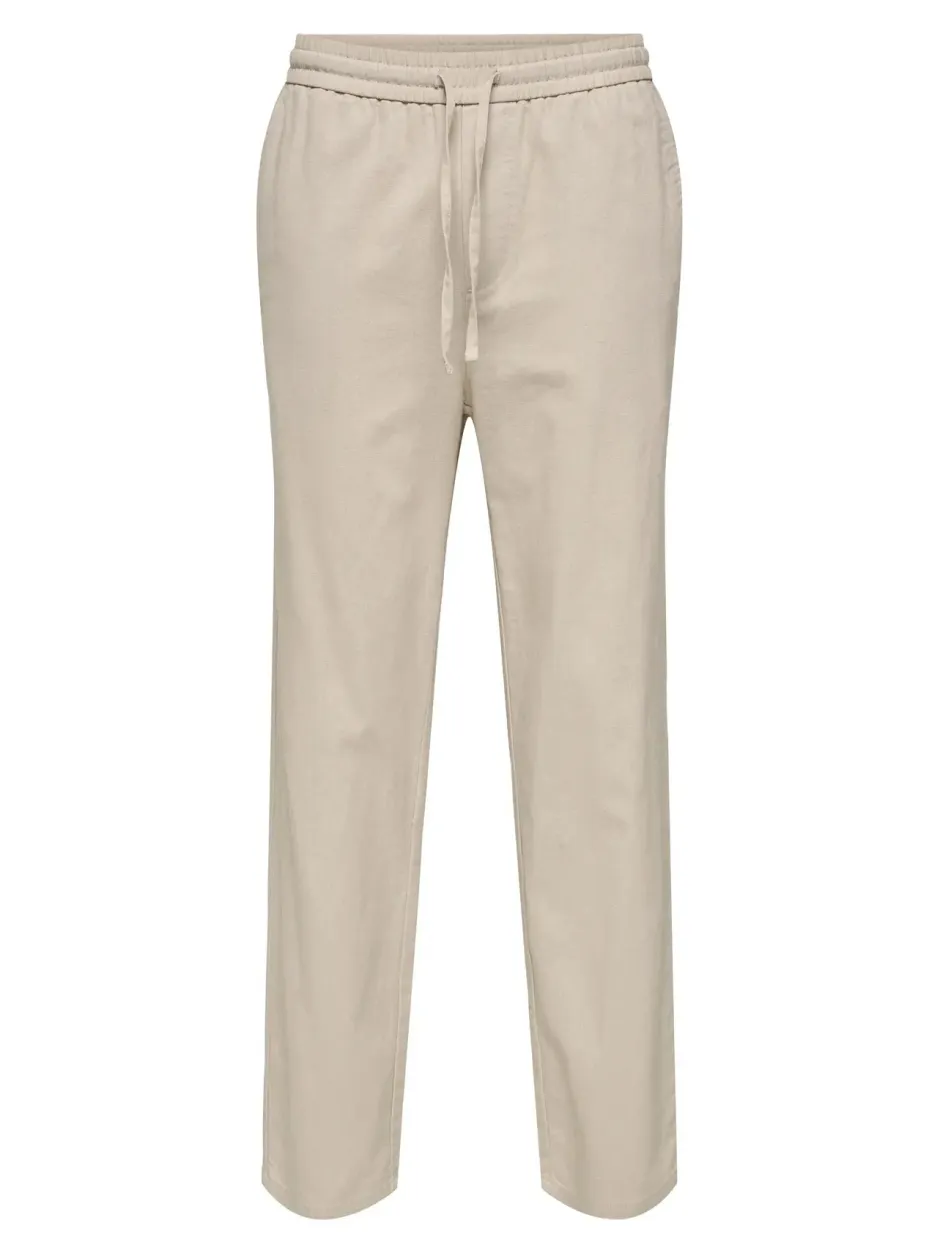miesten kesähousut, SINUS LOOSE LIN PANT>Only and Sons Online