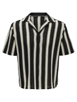 miesten lyhythihainen paita, DANI CROCHET SS SHIRT>Only and Sons Outlet