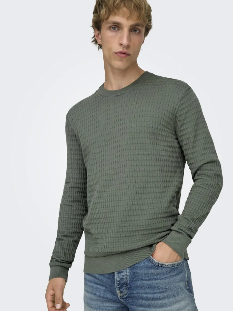 miesten neulepusero ONSBERRY REG 12 LS CREW KNIT FRML NOOS,>Only and Sons New