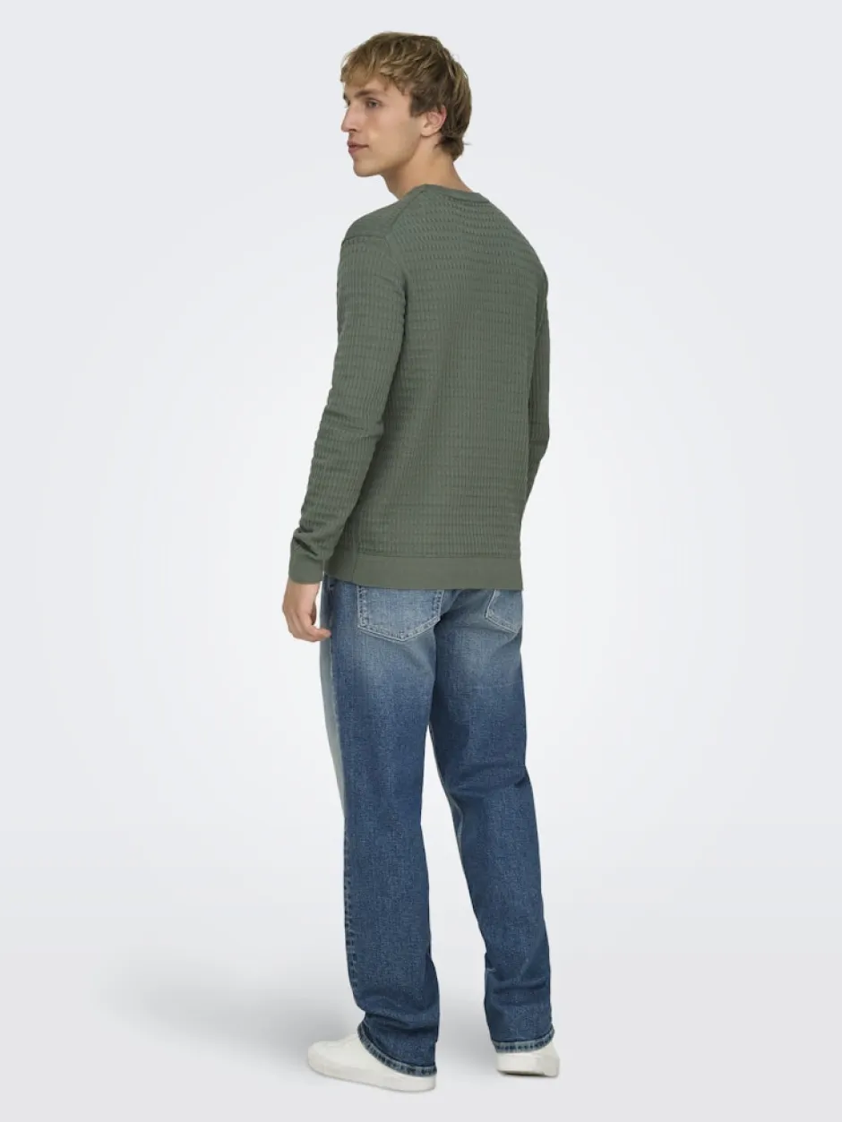 miesten neulepusero ONSBERRY REG 12 LS CREW KNIT FRML NOOS,>Only and Sons New