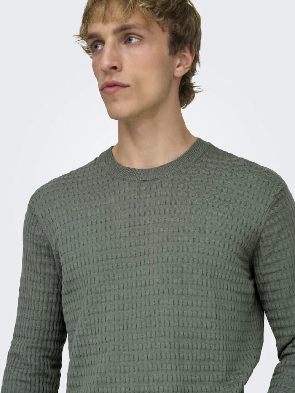 miesten neulepusero ONSBERRY REG 12 LS CREW KNIT FRML NOOS,>Only and Sons New