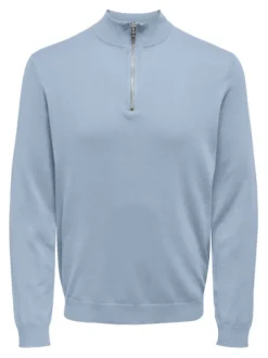 Miesten Neulepusero, PHIL WYLER REG HALF ZIP>Only and Sons