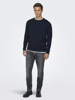 miesten neulepusero ONSBERRY REG 12 LS CREW KNIT FRML NOOS,><noscript><img width=