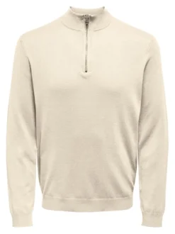 Miesten Neulepusero, PHIL WYLER REG HALF ZIP>Only and Sons