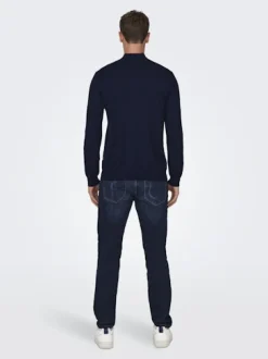 Miesten Neulepusero, PHIL WYLER REG HALF ZIP>Only and Sons