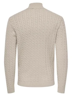 miesten neulepusero ONSLOUI CABEL HALF ZIP KNIT,><noscript><img width=