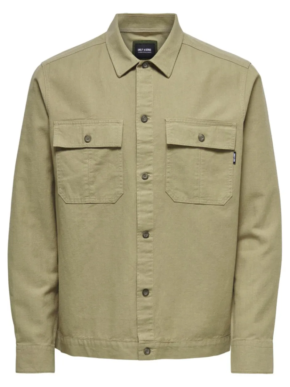 Miesten Pellava Paitatakki, Kenneth Overshirt>Only and Sons
