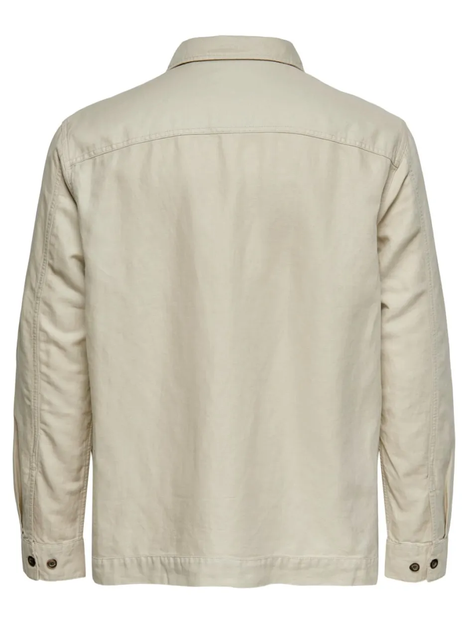Miesten Pellava Paitatakki, Kenneth Overshirt>Only and Sons
