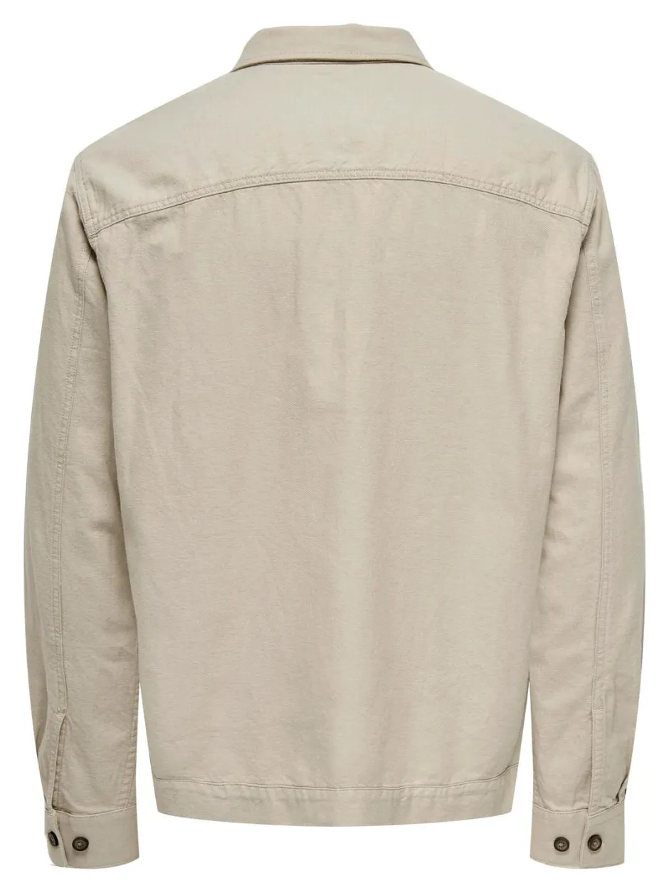 Miesten Pellava Paitatakki, Kenneth Overshirt>Only and Sons Best