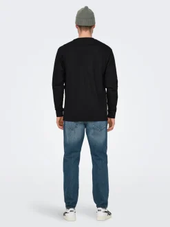 miesten pitkähihainen t-paita,FRED LONG SLEEVE T-SHIRT>Only and Sons Sale