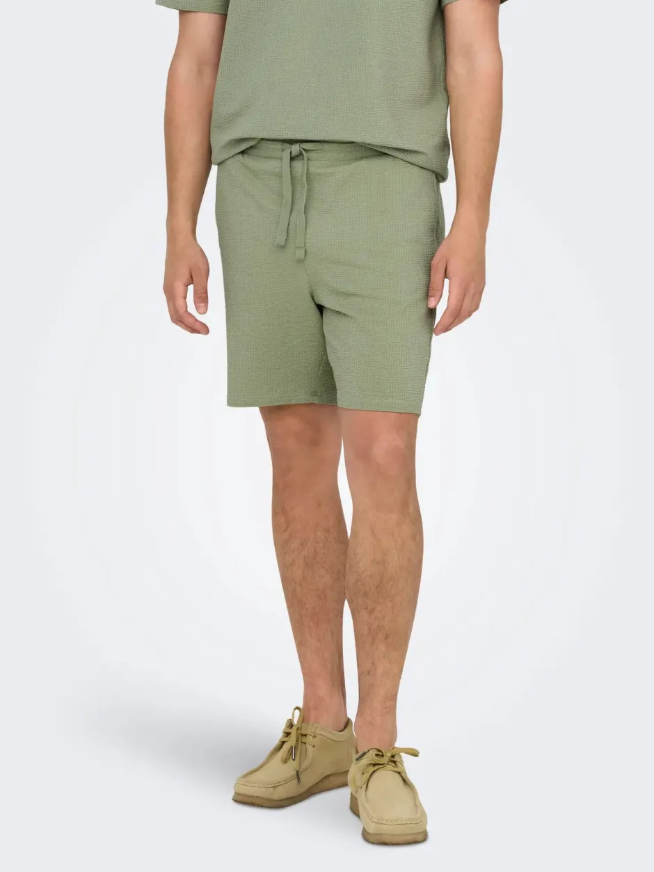 miesten shortsit, K KIAN REG SEERSUCKER SHORTS>Only and Sons