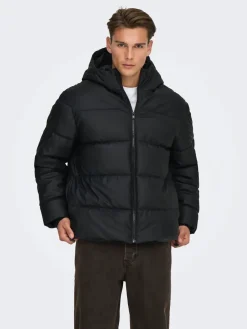 miesten takit ONSMICHAEL WATER REP. PUFFER OTW, musta>Only and Sons Discount