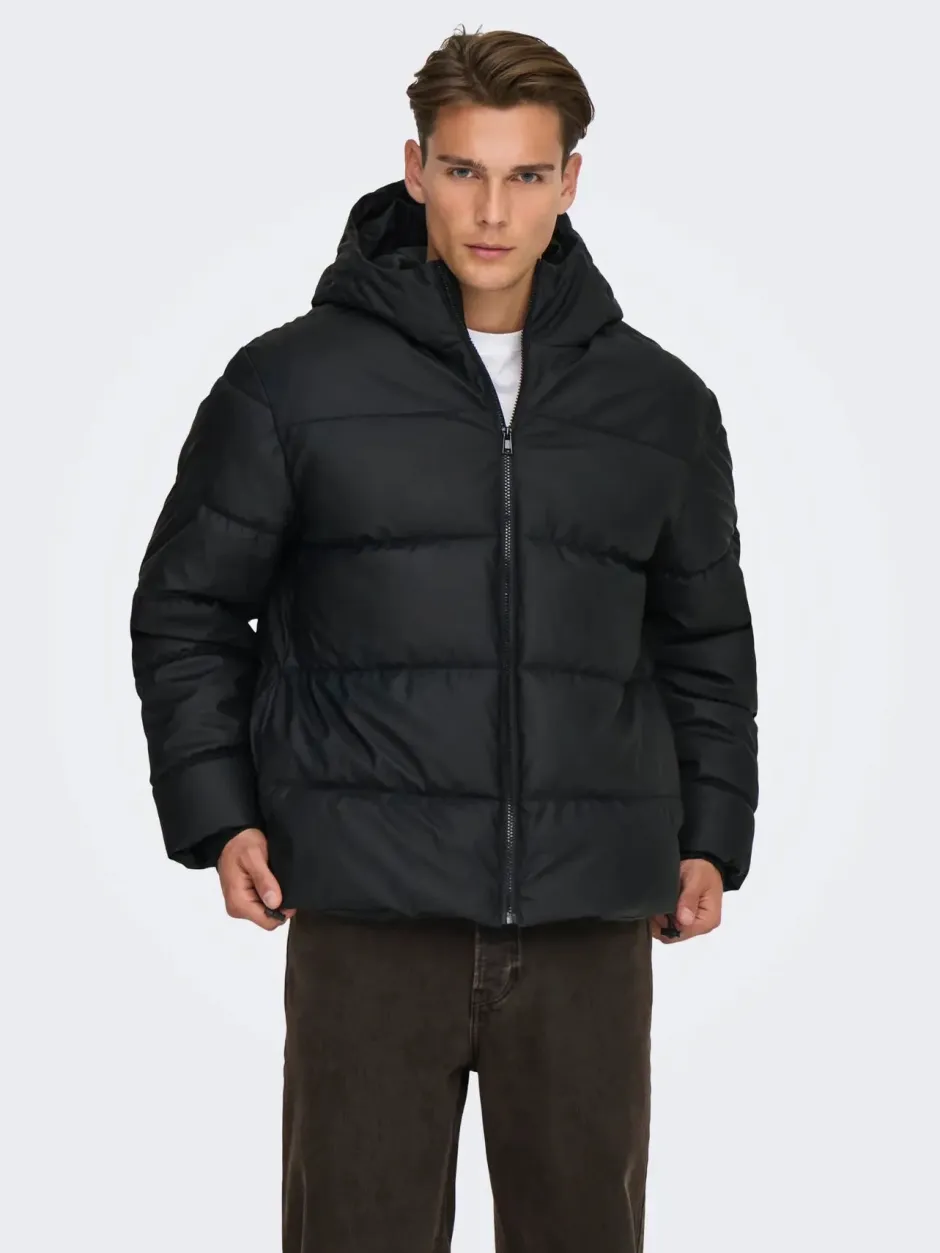 miesten takit ONSMICHAEL WATER REP. PUFFER OTW, musta>Only and Sons Discount