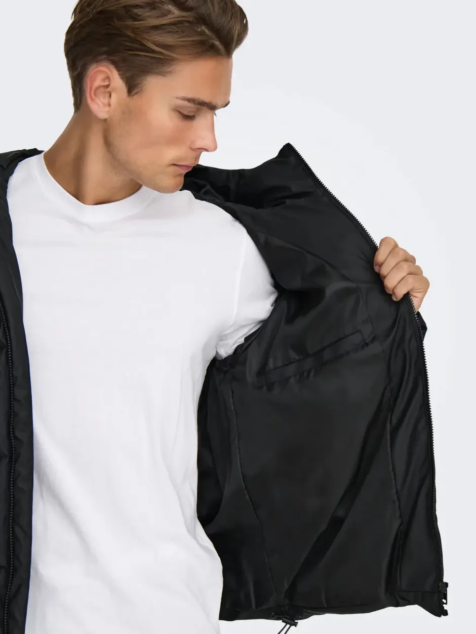 miesten takit ONSMICHAEL WATER REP. PUFFER OTW, musta>Only and Sons Discount