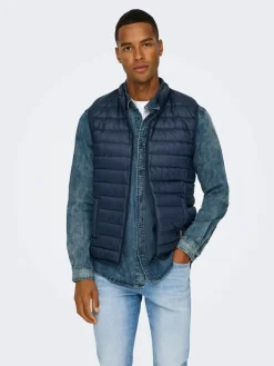 miesten toppaliivi, GAVIN LIFE LIGHT QUILTED ZIP VEST OTW>Only and Sons Online