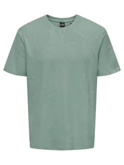 miesten t-paita, MARCO LIFE PALM JACQUARD>Only and Sons New