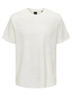 miesten t-paita, MARCO LIFE PALM JACQUARD>Only and Sons Hot